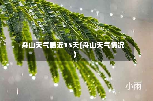 舟山天气最近15天(舟山天气情况)