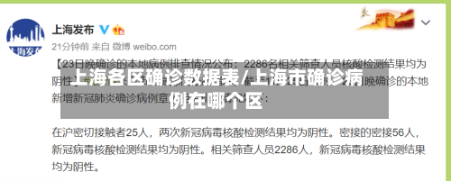 上海各区确诊数据表/上海市确诊病例在哪个区