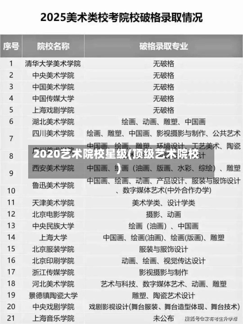 2020艺术院校星级(顶级艺术院校)
