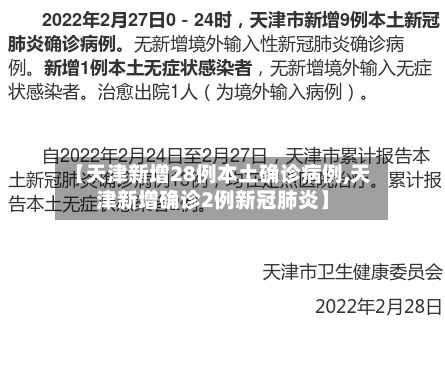 【天津新增28例本土确诊病例,天津新增确诊2例新冠肺炎】