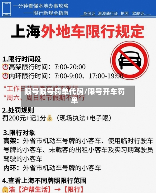 限号限号罚单代码/限号开车罚单