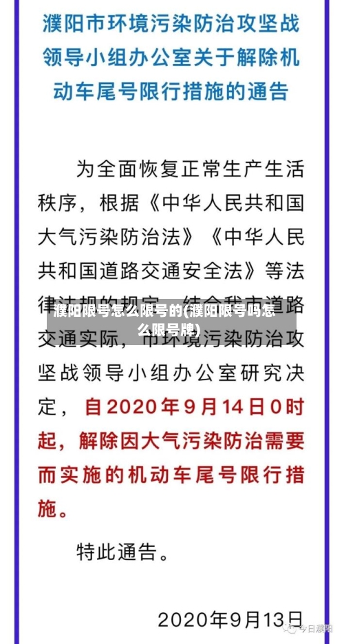 濮阳限号怎么限号的(濮阳限号吗怎么限号牌)