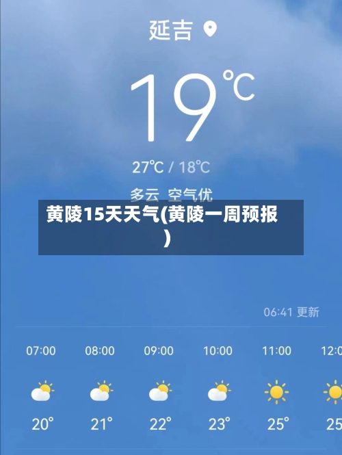 黄陵15天天气(黄陵一周预报)