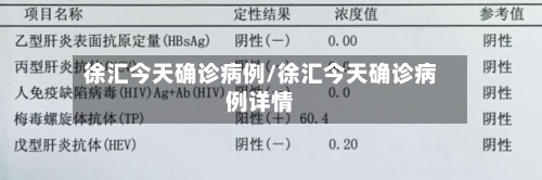 徐汇今天确诊病例/徐汇今天确诊病例详情