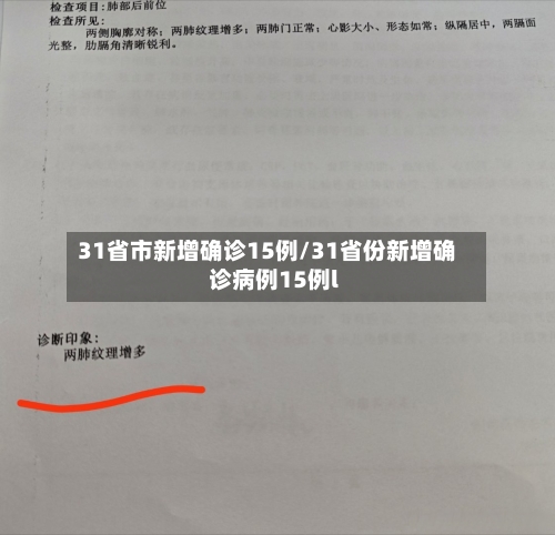 31省市新增确诊15例/31省份新增确诊病例15例l