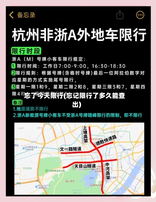 忘了今天限行(忘记限行了多久能查出)