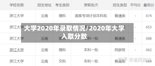 大学2020年录取情况/2020年大学入取分数