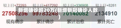 新增确诊超20万(新增新冠确诊人数)