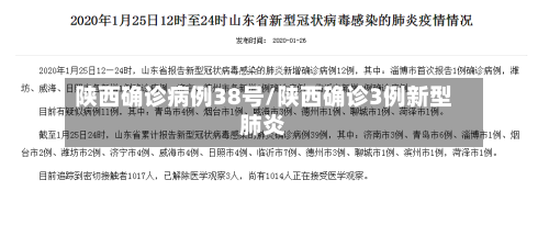陕西确诊病例38号/陕西确诊3例新型肺炎