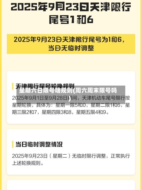 星期六日限号啥规则(周六周末限号吗)