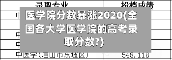 医学院分数暴涨2020(全国各大学医学院的高考录取分数?)