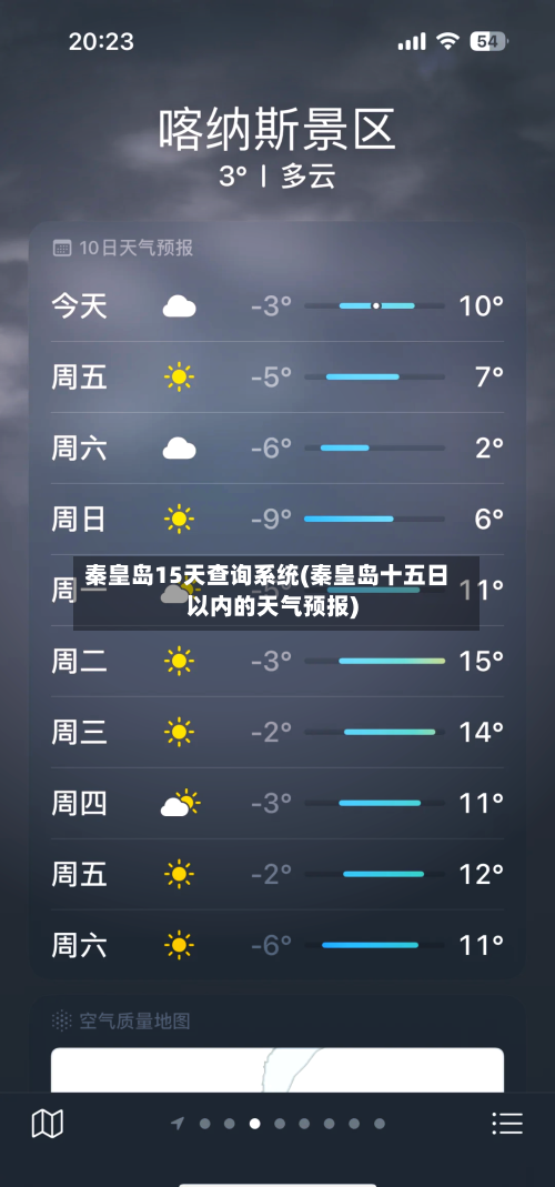 秦皇岛15天查询系统(秦皇岛十五日以内的天气预报)