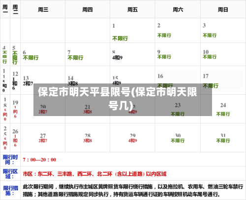 保定市明天平县限号(保定市明天限号几)