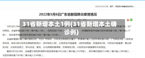 31省新增本土1例(31省新增本土确诊例)