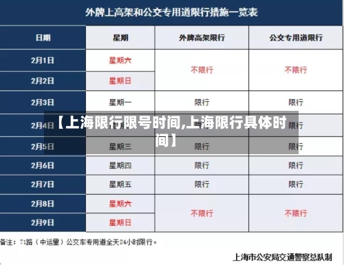 【上海限行限号时间,上海限行具体时间】