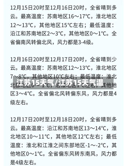 江苏15天气/江苏15天气温