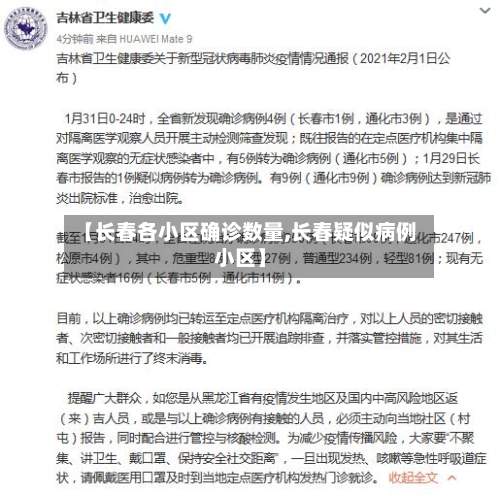 【长春各小区确诊数量,长春疑似病例小区】