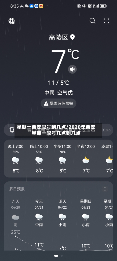 星期一西安限号到几点/2020年西安星期一限号几点到几点