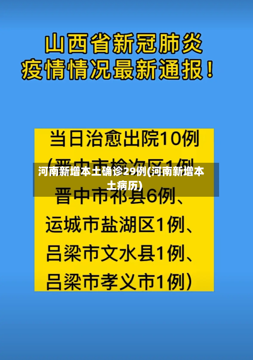 河南新增本土确诊29例(河南新增本土病历)