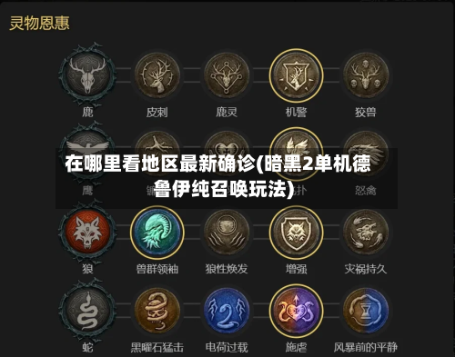 在哪里看地区最新确诊(暗黑2单机德鲁伊纯召唤玩法)