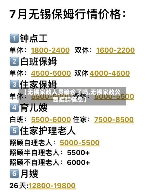 【无锡家政人员确诊了吗,无锡家政公司招聘信息】