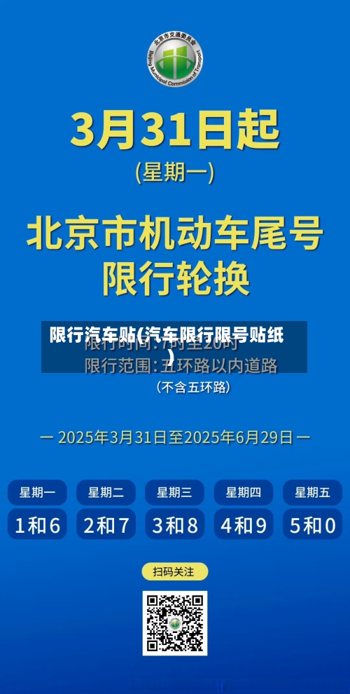 限行汽车贴(汽车限行限号贴纸)