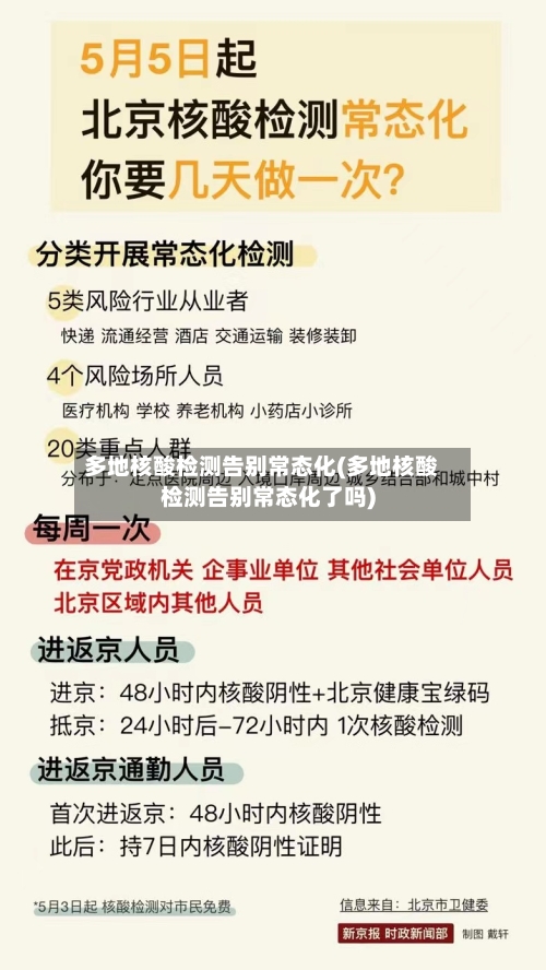 多地核酸检测告别常态化(多地核酸检测告别常态化了吗)
