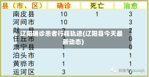 辽阳确诊患者行程轨迹(辽阳县今天最新动态)