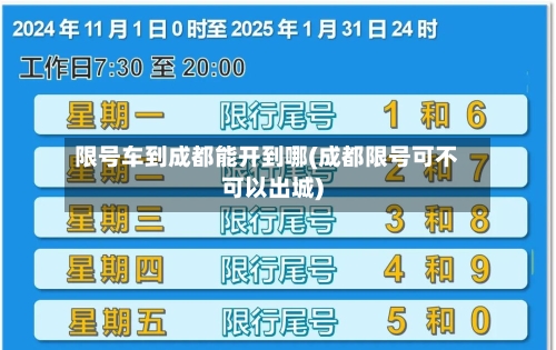 限号车到成都能开到哪(成都限号可不可以出城)