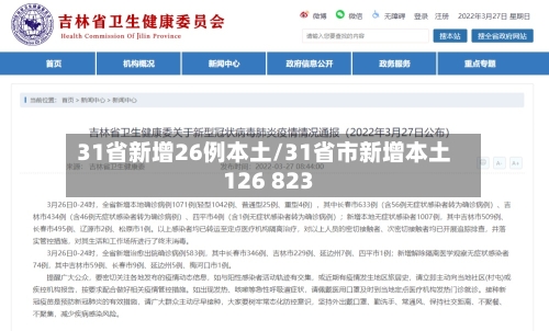 31省新增26例本土/31省市新增本土126 823