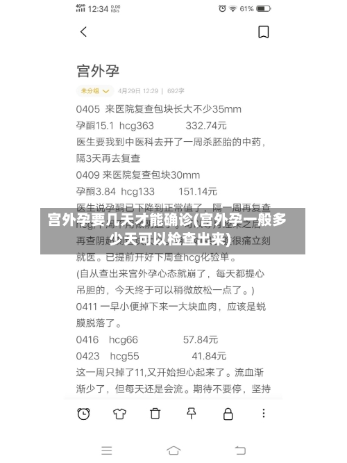 宫外孕要几天才能确诊(宫外孕一般多少天可以检查出来)