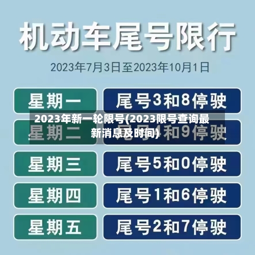 2023年新一轮限号(2023限号查询最新消息及时间)