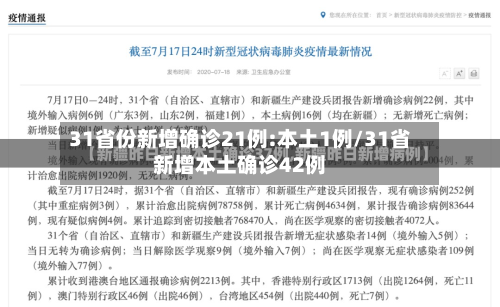 31省份新增确诊21例:本土1例/31省新增本土确诊42例