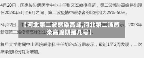 【河北第二波感染高峰,河北第二波感染高峰期是几号】
