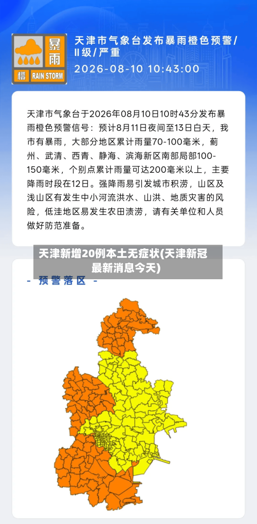 天津新增20例本土无症状(天津新冠最新消息今天)