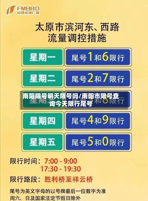 南阳限号明天限号吗/南阳市限号查询今天限行尾号