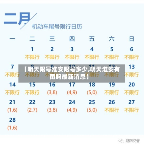 【明天限号淮安限号多少,明天淮安有雨吗最新消息】