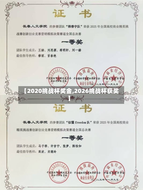 【2020挑战杯奖金,2026挑战杯获奖】