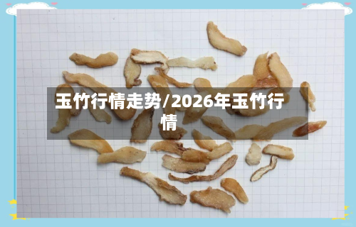 玉竹行情走势/2026年玉竹行情