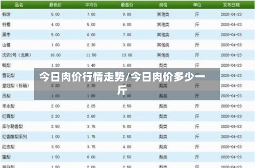 今日肉价行情走势/今日肉价多少一斤