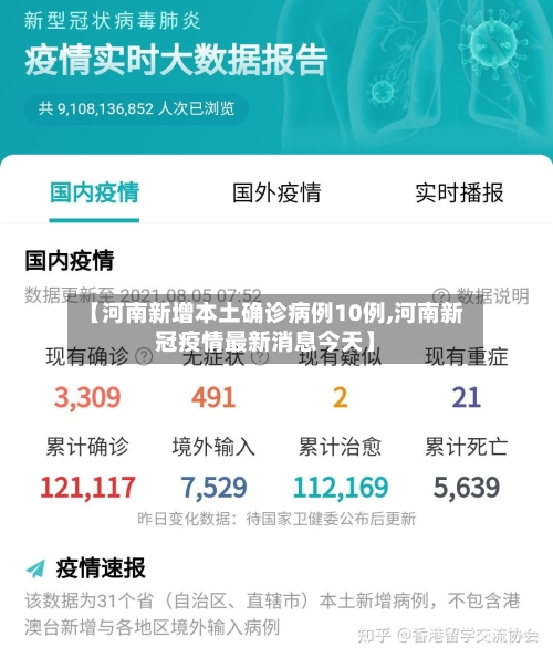 【河南新增本土确诊病例10例,河南新冠疫情最新消息今天】