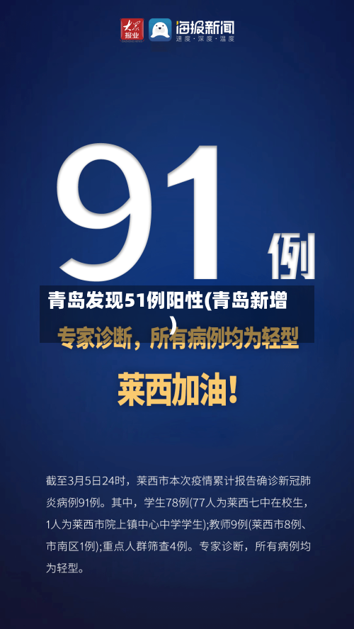 青岛发现51例阳性(青岛新增)