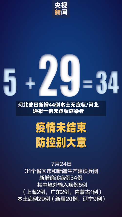 河北昨日新增44例本土无症状/河北通报一例无症状感染者