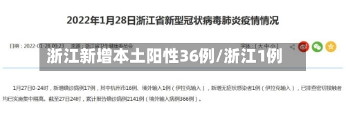 浙江新增本土阳性36例/浙江1例