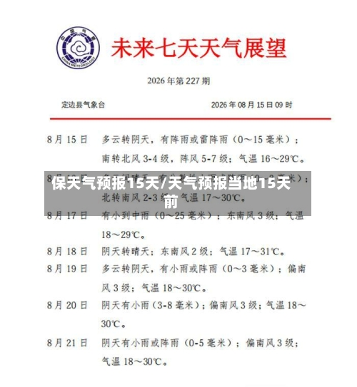 保天气预报15天/天气预报当地15天前