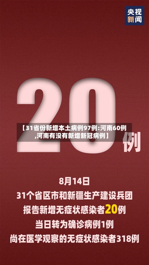 【31省份新增本土病例97例:河南60例,河南有没有新增新冠病例】