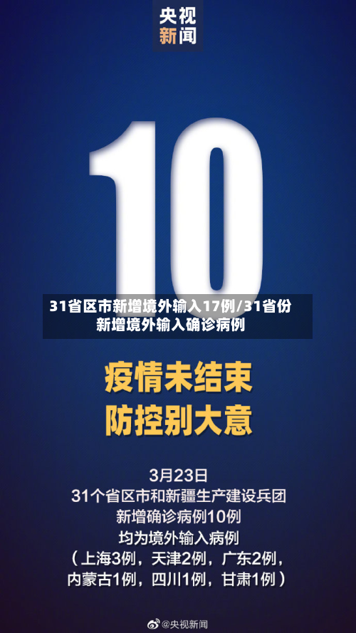 31省区市新增境外输入17例/31省份新增境外输入确诊病例