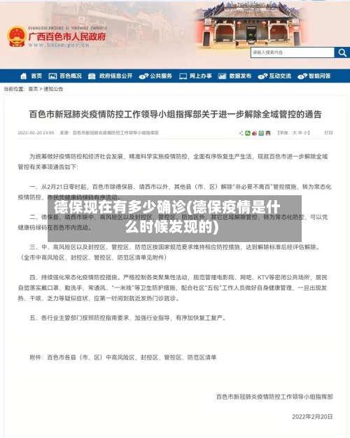 德保现在有多少确诊(德保疫情是什么时候发现的)