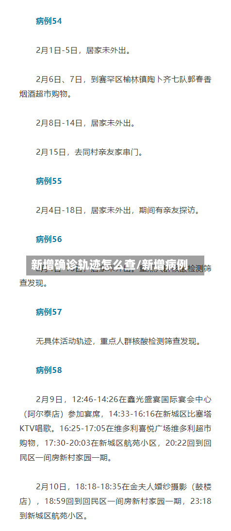 新增确诊轨迹怎么查/新增病例