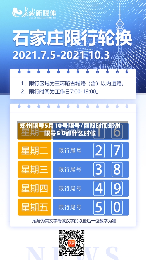 郑州限号5月10号限号/前段时间郑州限号5 0都什么时候